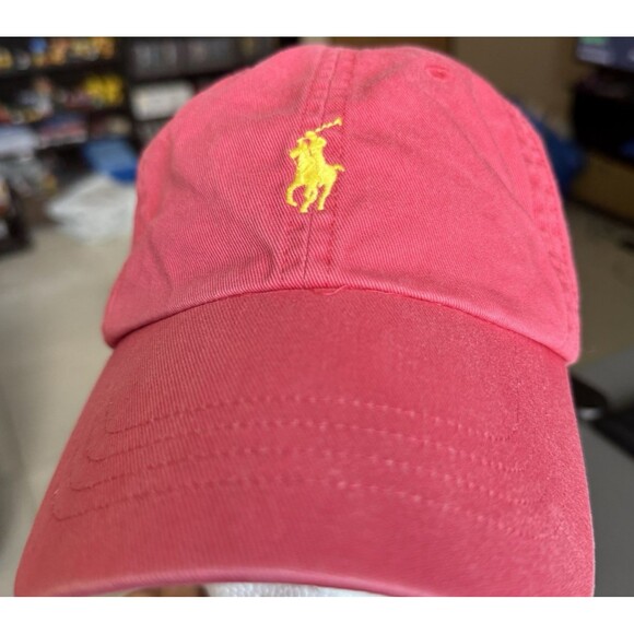 Polo Ralph Lauren Hat Navy With Yellow Embroidered Jockey Strap Adjustable - Picture 4 of 7